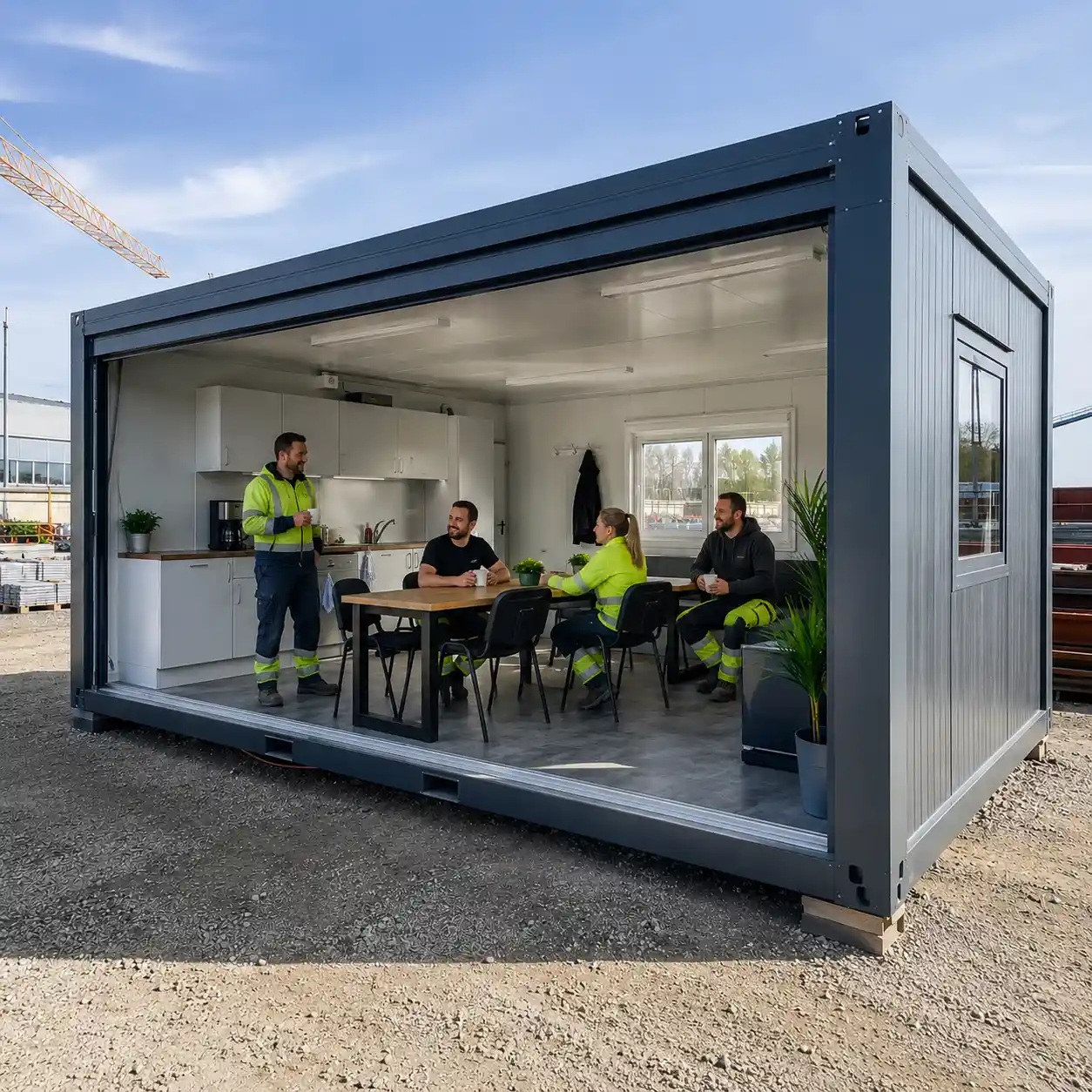 Büro- und Aufenthaltscontainer als Pausenraum und Aufenthaltslösung