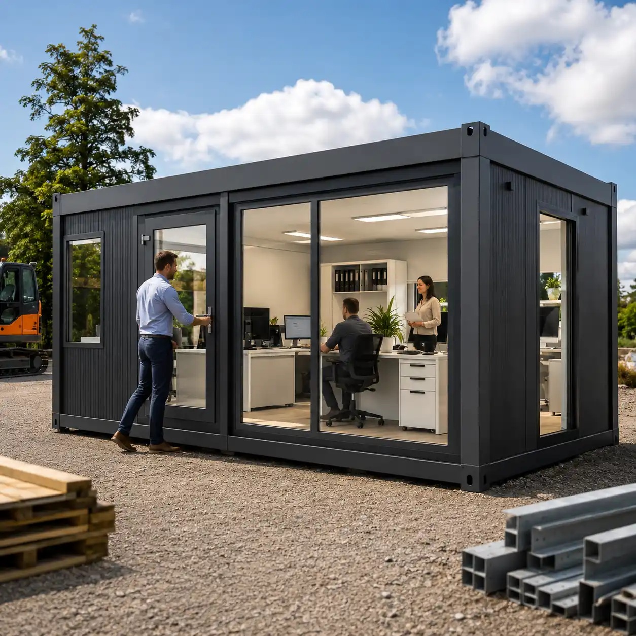 Büro- und Aufenthaltscontainer für temporäre Büro- und Teamflächen