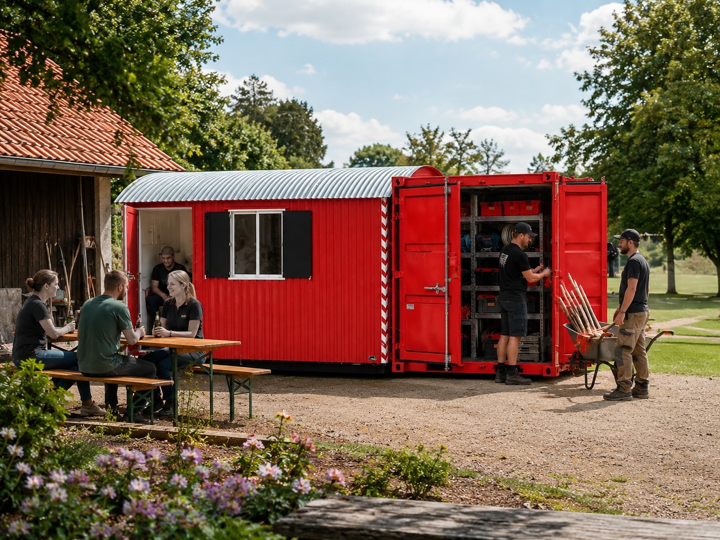 Container-Bauwagen-Kombi für Vereine, Höfe und flexible Nutzung