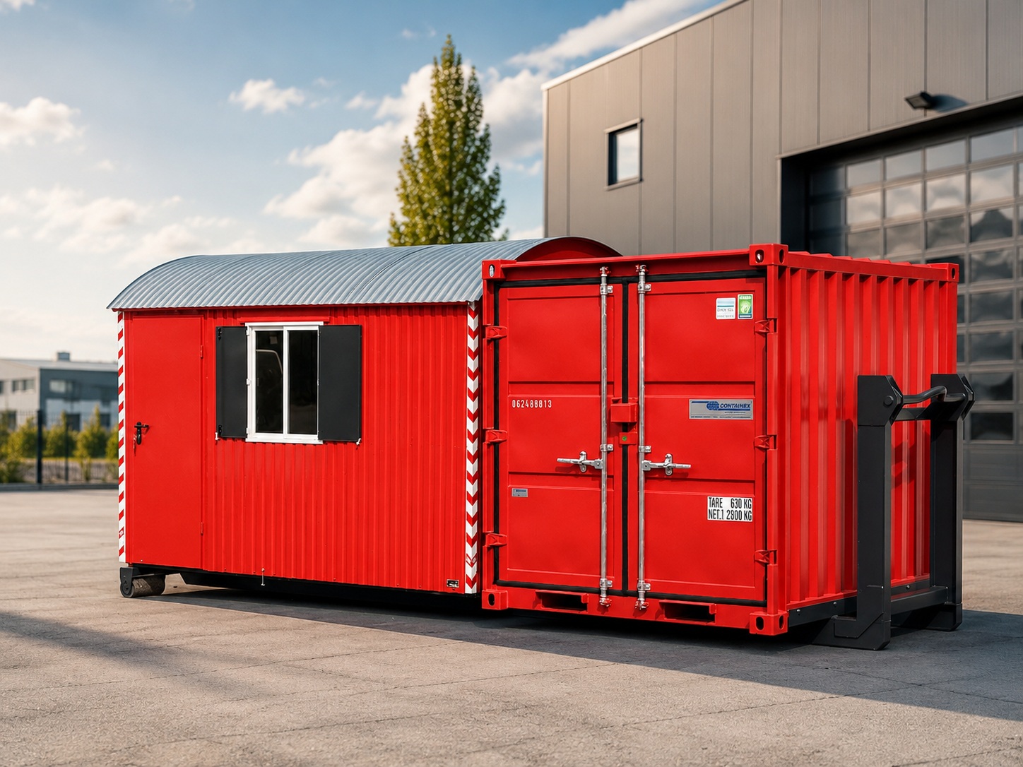 Bauwagen Container Kombi als 1 plus 1 gleich 2 Lösung