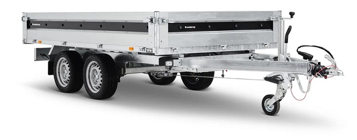 Brenderup BT 4310 STB 2700 kg Heckkipper mit E-Pumpe & Batterie & Stahlboden & Alu Rampen & Heckstützen