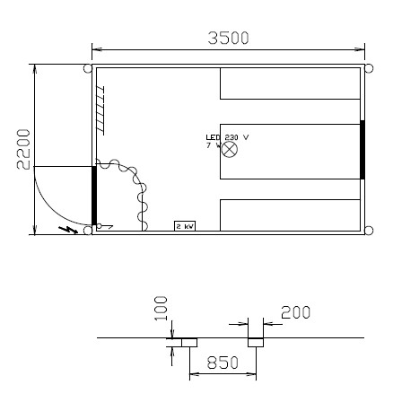 WEIRO Aufenthaltscontainer Baustellenwagen-Aufbau SINUS