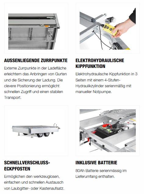 Brenderup TT5000 NEUE Generation2-Serie 3 Seiten Kipper TT 5375 ATB 3500 S mit E-Pumpe + Nothandpumpe & Vollstahlboden & Alu Rampen & Heckstützen